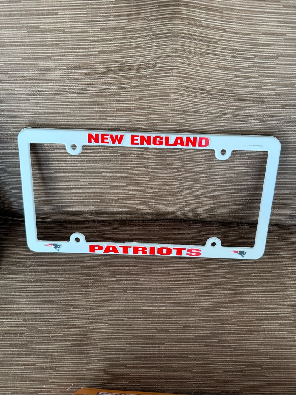 New England Patriots License Plate Frame - White & Red